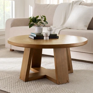 Stylish Ezra Coffee Table in Light Honey Finish for Modern Living Rooms - Picture 1 of 6
