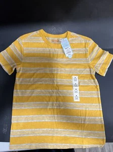 Cat & Jack Mädchen gelb und grau gestreiftes Kurzarmshirt Größe M (8/10) neu mit Etikett - Bild 1 von 3