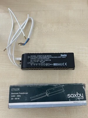 SAXBY 12V Elektronischer Lichttrafo Niedervolt 20W-60W dimmbar ET60R - Bild 1 von 4
