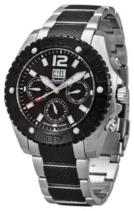 Ingersoll Men's Watch IN1210BKMB Yuca Chronograph Black Silver Stainless Steel - Picture 1 of 5