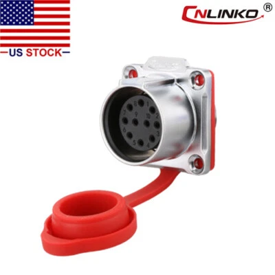CNLINKO 10 Pin Power Circular Connector Female Socket Outdoor Waterproof IP67 - Image 1 of 4