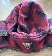 Red Plaid Yukon Charlies Trapper Hunting Hat Men’s Size L/XL Ear Flap Chin Strap