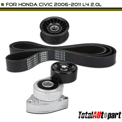 3 x новый змеевик ремня привода комплект компонентов для Honda Civic 2006-2011 L4 2,0 л газ - Изображение 1 из 4