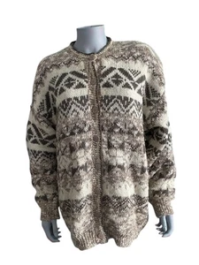 Vintage C&A Mohair Nordic Cardigan | Oversized Knit | Unisex | UK L/XL | 80s/90s - Picture 1 of 8