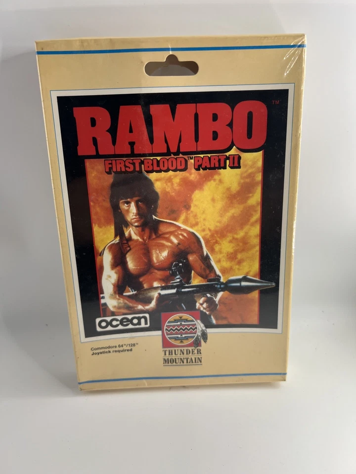 Rambo: First Blood Part II Thunder Mountain Ocean Commodore 64 New Sealed - Image 1 of 4