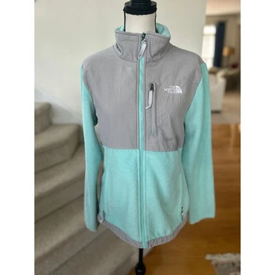 North Face Denali Mint & Grey Fleece Full Zip Jacket Flaw - Image 1 of 4