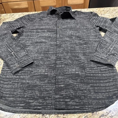 The North Face Shirt Long Sleeve Black Striped Button Shirt Men’s Medium Cpix - Image 1 of 4