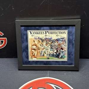 Don Larsen David Wells David Cone Perfect Game Autographed 8x10 Framed JSA COA - Picture 1 of 6