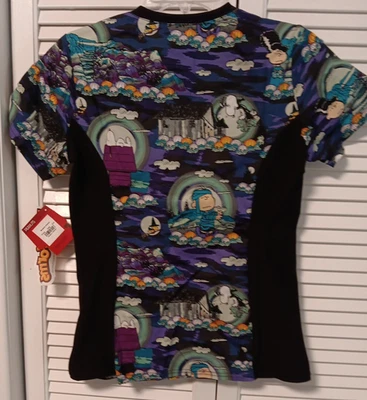 Peanuts  Scrubs Halloween Tooniforms V Neck Top Size XXS Snoopy  Charlie Brown - Image 1 of 4