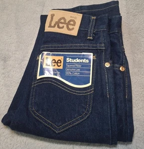 Vintage Lee Student Blue Jeans, Straight Leg, Deadstock NWT, Size 26x34 See Desc - Picture 1 of 11