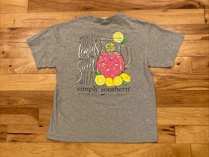 Simply Southern Youth Girls Size Large Gray T-Shirt When Life gives you Lemons - Picture 1 of 11