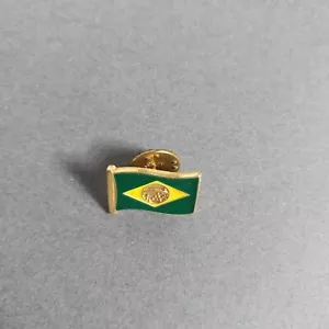 Brazil Flag Lapel Hat Jacket Pin - Picture 1 of 2