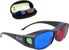 2 Pack Red-Blue 3D Glasses with Case Glassese Cloth Cyan Anaglyph Simple Style 3