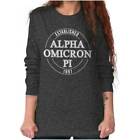 Traditional Alpha Omicron Pi Sorority Greek Long Sleeve Tshirt Tee For Women