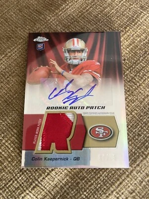 2011 Topps Chrome Rookie RC Colin Kaepernick /25 Jersey Patch RPA AUTO Autograph - Image 1 of 2