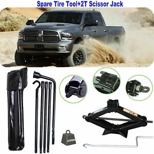Spare Tire Lug Wrench Tool Jack Set OEM For Dodge Ram 1500+ Scissor Jack 2 Tonne