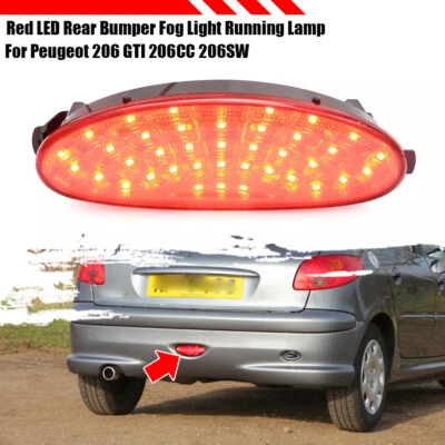 Luz antiniebla LED roja para parachoques trasero Peugeot 206 1998-2006 1 pieza Foto 1 de 4