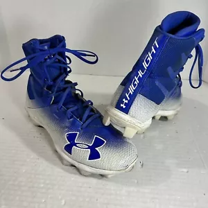Under Armour Mens Highlight Football Cleats High Top Blue/White **READ** - Picture 1 of 15