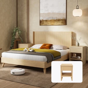 Modern Nightstand,Bed Side Table,Bamboo End Table,Storage Cabinets Night Stand - Picture 1 of 105