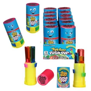 Push Pop Triple Power Three-in-One Individually Wrapped Bulk Lollipop Variety... - Picture 1 of 6