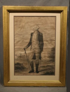 Grabado antiguo americano de pie de George Washington - Imagen 1 de 8