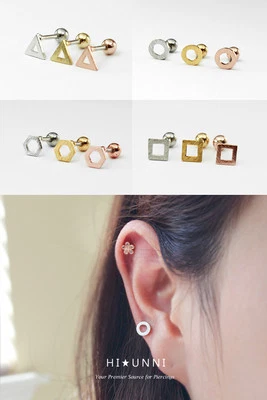 16g плоский матовый геометрический уха хряща серьги спираль раковина tragus серьги, 1шт - Изображение 1 из 4