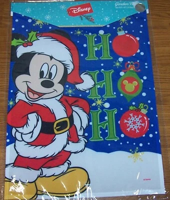 Disney Mickey Mouse Jardín Bandera Navidad Ho Ho Ho 12.5x18 Foto 1 de 4