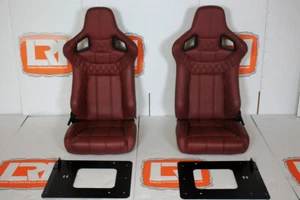Burgundy Leather Corbeau Rear Seats Fits Land Rover Defender 90/110 TDCI - Picture 1 of 10
