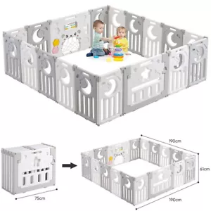 Faltbarer Kinder Laufstall Baby Laufgitter Krabbelgitter Kindersicherheitszaun - Bild 1 von 12