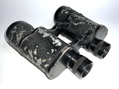 Dienstglas 10x50 beh Strichplatte Germany Binocular WWII E. Leitz Front Lanser - Bild 1 von 4