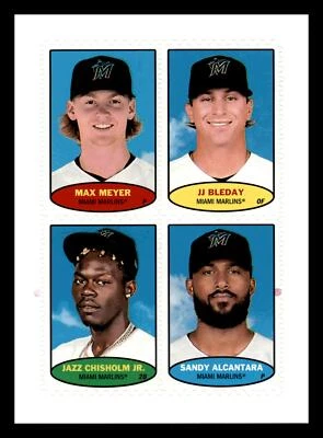 Jazz Chisolm Sandy Alcantara 2023 Topps Heritage Stickers Marlins Mint - Image 1 of 2