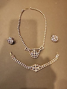 Kramer / Hobe Styled Vintage Necklace, Bracelet, Clip- on Earrings #161 - Picture 1 of 4