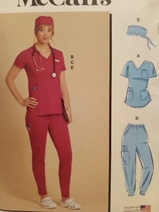 Scrubs Sewing Pattern Stretch Knit Scrub Top Sewing Pattern Pants Scrub Cap 8421 - Picture 1 of 2