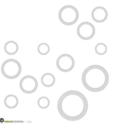 6 Clear O Ring 2g (6mm) Plug Gauge Taper Tunnel Stretched Ear Piercing Jewelry - Image 1 of 4