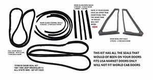 JEEP DOOR WEATHER STRIP SEALS 12 PC BOTH DOORS 1982-95 CJ7 YJ, MOVING VENT STYLE