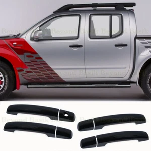 For 2005-2021 NISSAN FRONTIER GLOSS BLACK 4 Door Handle COVERS No PSK No Smt KH - Picture 1 of 10