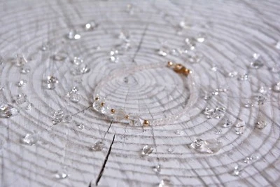 Impresionante Brazalete de Cuarzo Rosa Lleno de Oro 14K con Piedras Preciosas de Diamantes Herkimer Foto 1 de 4