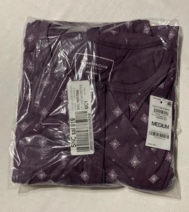 CHARTER CLUB Cotton Printed Button-Front Pajama Set DIAMOND GEO M - Picture 1 of 3