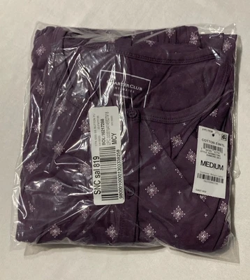 Juego de pijama con botones delanteros estampado algodón CHARTER CLUB DIAMANTE GEO M Foto 1 de 3