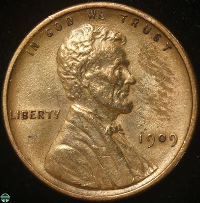 1909 VDB Lincoln Wheat Cent- AU Details: Cleaned - Image 1 of 2