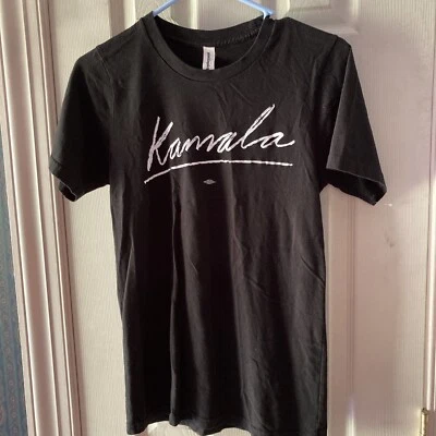 “KAMALA” WOMENS SS BLACK COTTON T SHIRT SZ SMALL -VERY SOFT! NWOT - Image 1 of 4