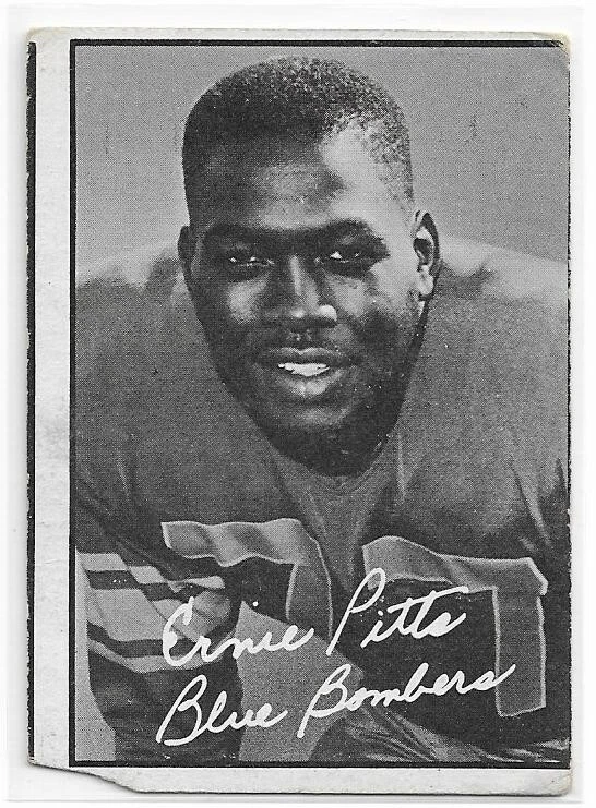 ERNIE PITTS 1961 Topps CFL Football card #127 Winnipeg Blue Bombers POOR - Image 1 of 1