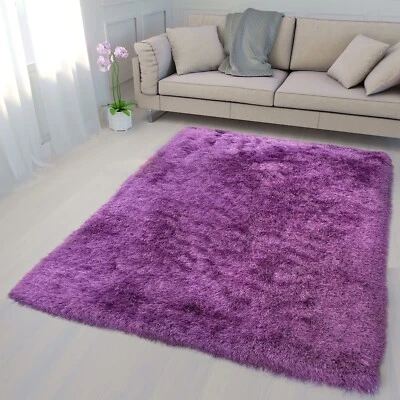 RugBerry Purple Large Area Rug 8x10 ft Cozy Shaggy Plush Modern Shag Carpet - Image 1 of 4