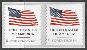 USA Sc. 6018 (F) Flag 2025 MNH APU coil spaces pair - Picture 1 of 1