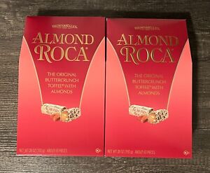 LOT OF TWO (TWO) Brown & Halley Almond Roca Buttercrunch Toffee w/ Almonds 28oz
