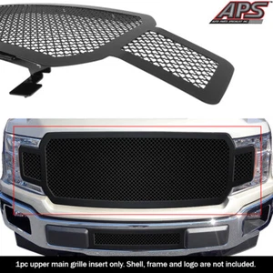 Fits 2018-2020 Ford F-150 W/O Front Camera Main Upper Black Mesh grille - Picture 1 of 3