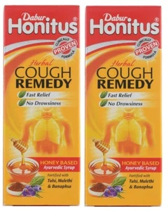 2 Bottles x Dabur Honitus 100ml each Herbal cough syrup Honey Ayurvedic Syrup - Picture 1 of 1