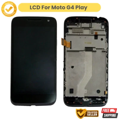 Para Motorola Moto G4 Repuesto LCD Pantalla Táctil Digitalizador Con Marco Negro Reino Unido Foto 1 de 2