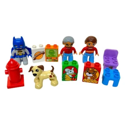Lego Duplo Batman Dog Grandma Mom Woman Girl Fire Hydrant Daily Planet Lot - Image 1 of 4