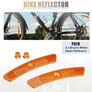 2pcs Bike Reflectors 5"x0.79"x0.47" Bike Warning Reflector Plastic Yellow - Picture 1 of 6
